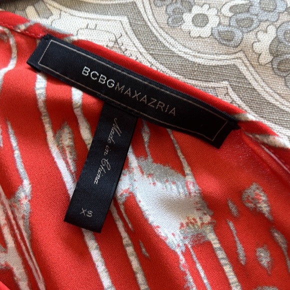 BCBG asymmetrical dress short with built in wrap longer element one shoulder - Picture 3 of 3